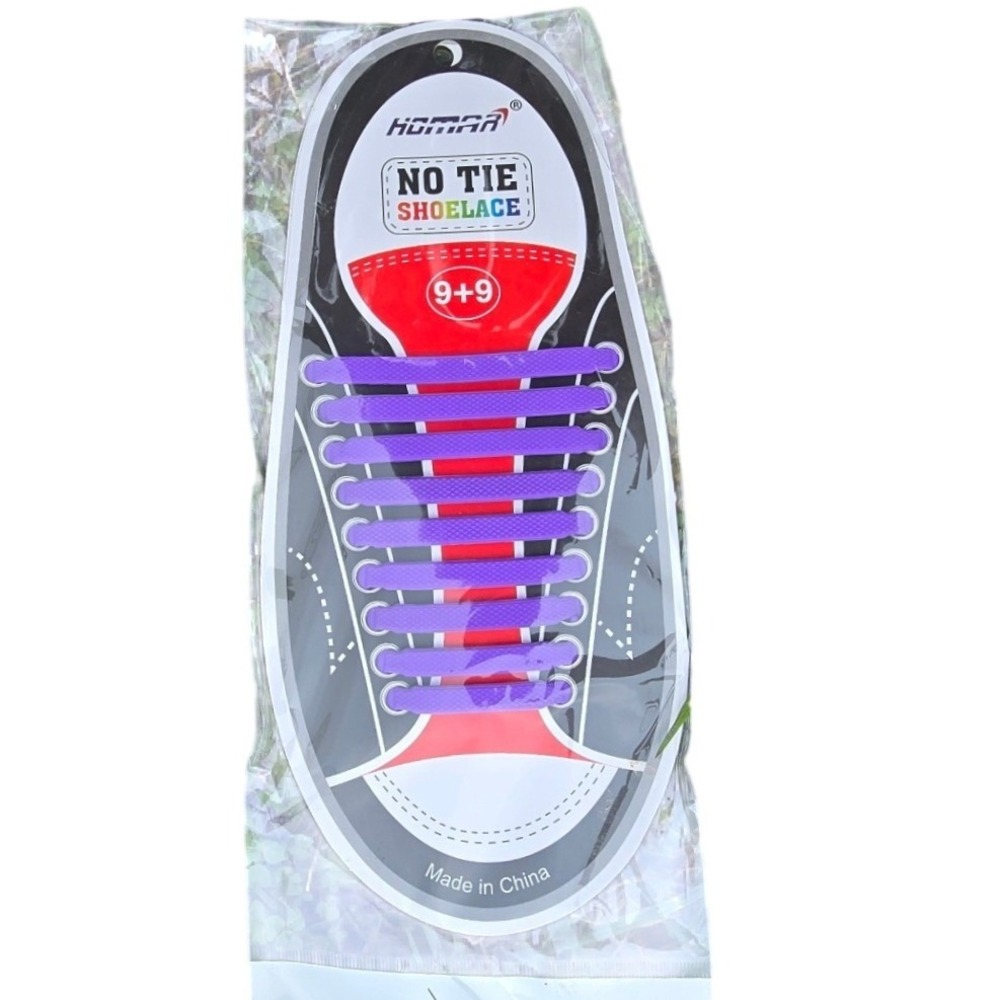 Homar No Tie Silicone Elastic shoe Lock Laces for Adults Kids 12 tot purple new